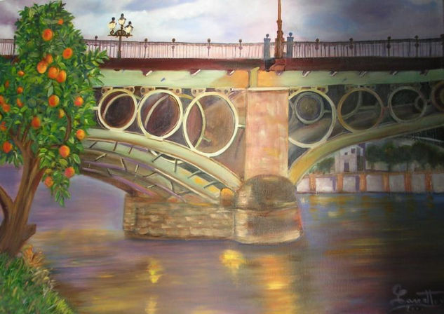 Puente Triana Oil Canvas Landscaping