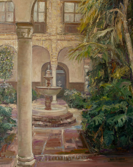 LA FUENTE . ( Colegio médicos de Málaga ) Oil Canvas Landscaping