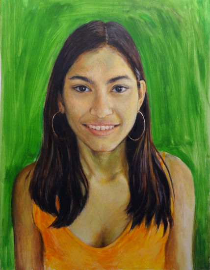 Thais Oil Panel Portrait