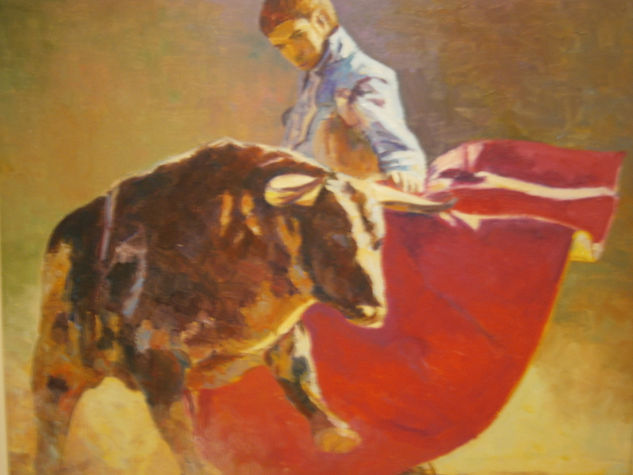 TORERO. Óleo Lienzo Paisaje