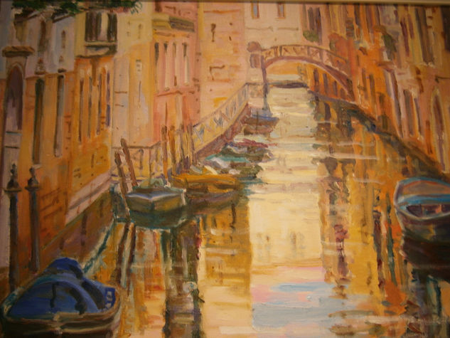 VENECIA. Óleo Lienzo Paisaje