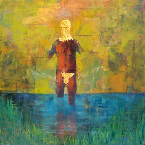 "LAGO" Mixed media Canvas Figure Painting