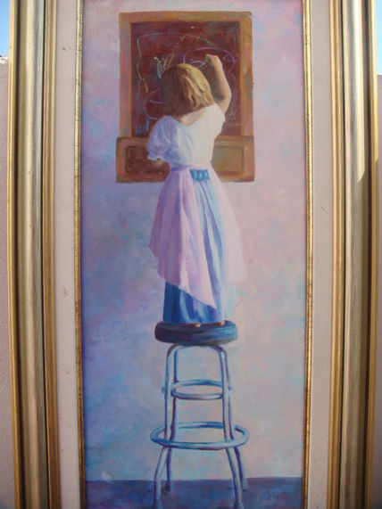 Niña pizarra