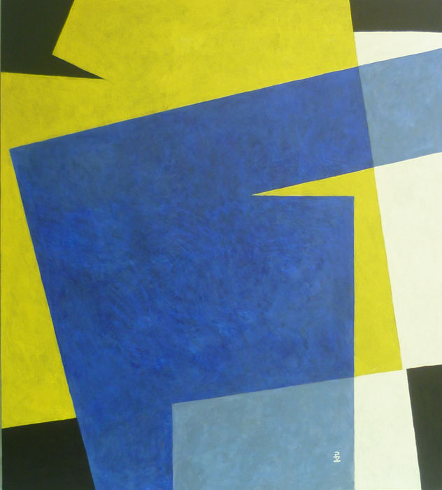 Serie. ABSTRACTO GEOMÉTRICO. Composición AZUL B-AM 120X110