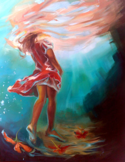 Flotando Oil Canvas Figure Painting