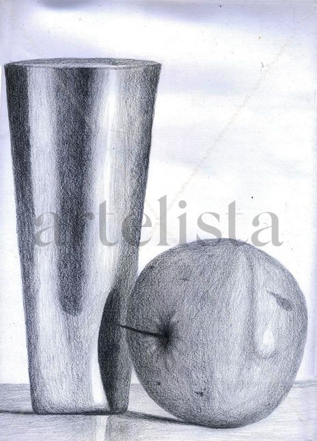 Vaso con manzana