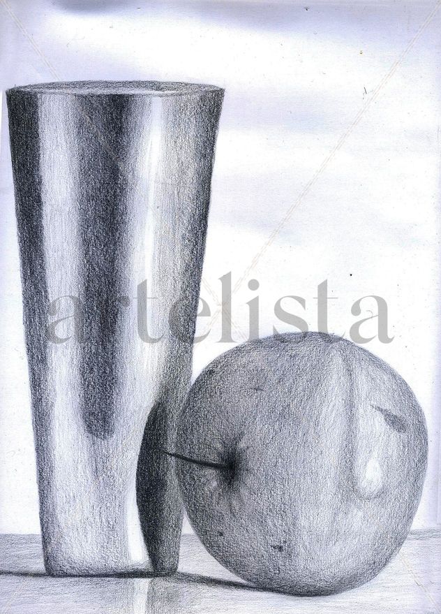 Vaso con manzana