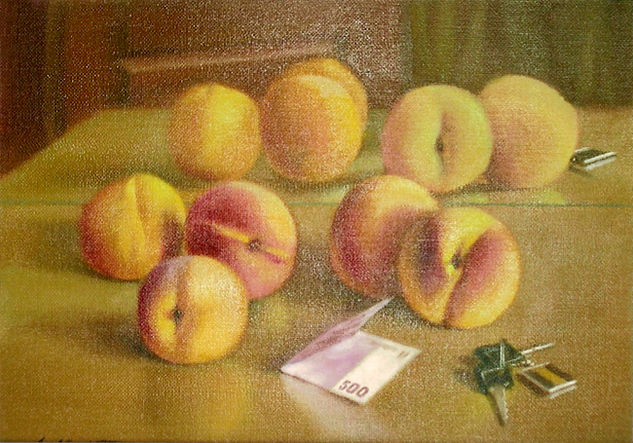 Los melocotones Oil Panel Still Life Paintings