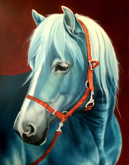 "Nostalgia azul 77 cm x 61 cm Oleo / Lienzo Óleo Lienzo Animales