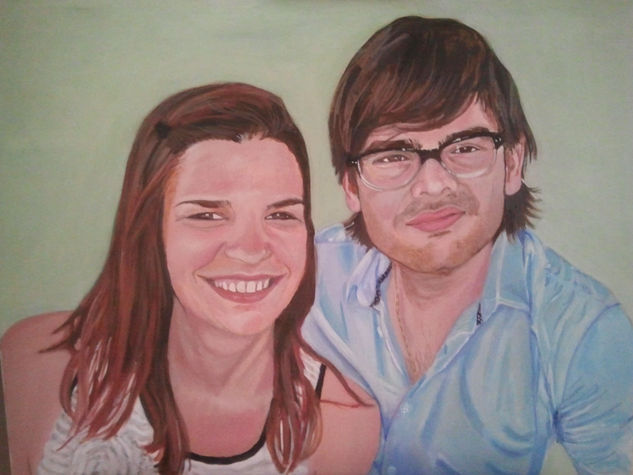 Carmina y Miguel Oil Canvas Portrait