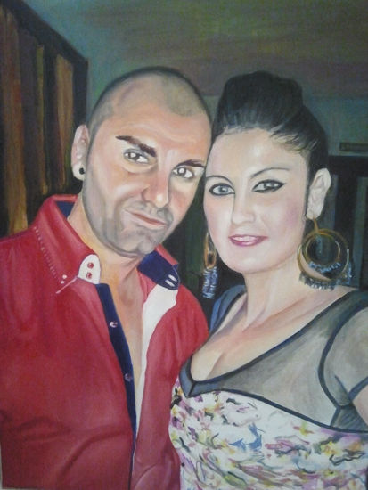 Jesus y Noelia Oil Canvas Portrait