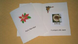 Tarjeta punto de cruz - Navidad 1 Others Textile Figure Painting