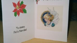 Tarjeta punto de cruz - Navidad 2 Others Textile Figure Painting