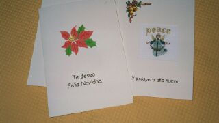 Tarjeta punto de cruz - Navidad 3 Others Textile Figure Painting