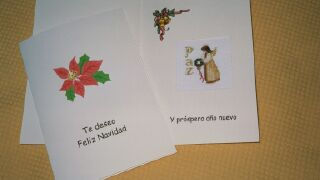 Tarjeta punto de cruz - Navidad 4 Others Textile Figure Painting