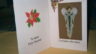 Tarjeta punto de cruz - Navidad 5 Others Textile Figure Painting