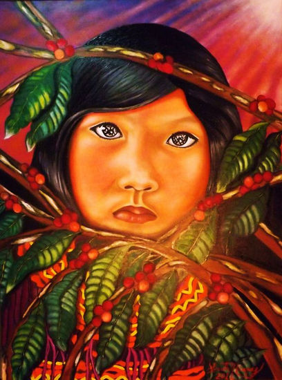 Esperanza Guaymí-PROHIBIDA LA REPRODUCCIÓN Oil Canvas Portrait