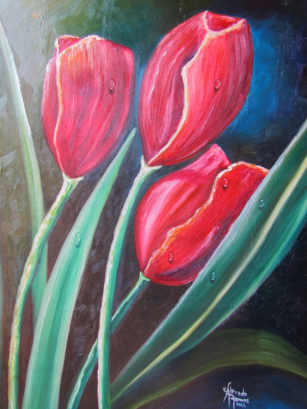 TULIPANES EN ROJO