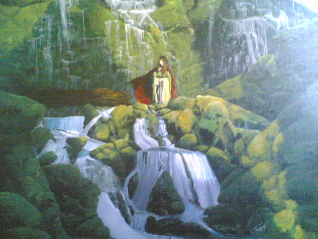 Las cascadas de la Guerrera escondida Acrylic Others Landscaping