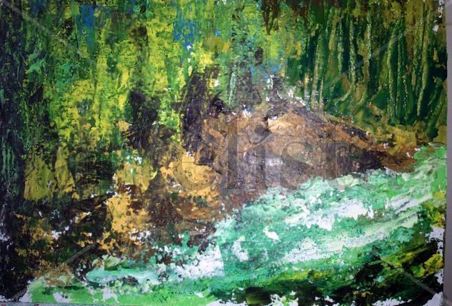 El torrente Acrylic Card Landscaping