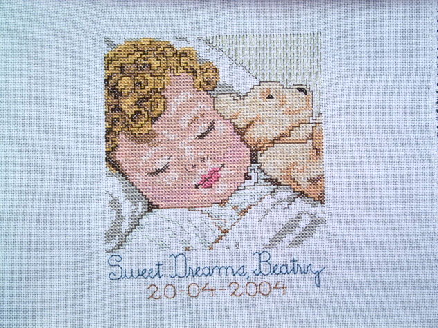 Cuadro punto de cruz - Felices Sueños Beatriz Others Textile Portrait