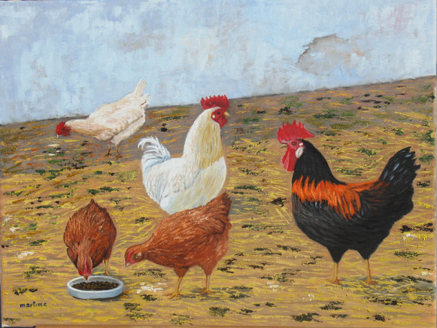 Corral de gallinas Oil Canvas Animals