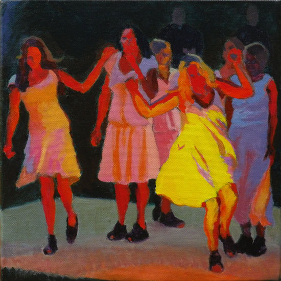 Fire-light dancers Acrylic Canvas Figure Painting