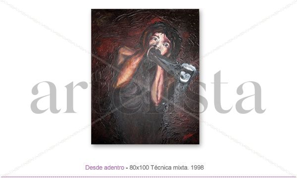 desde adentro Mixed media Textile Figure Painting