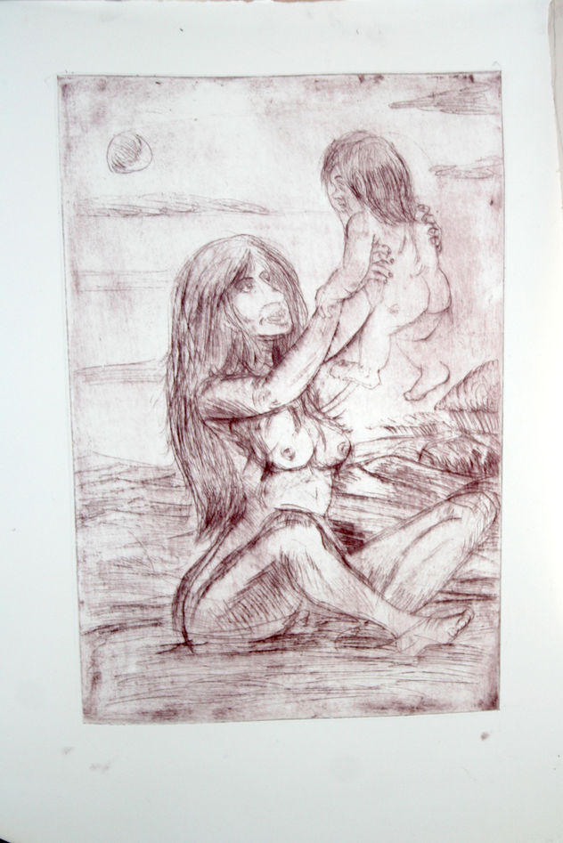 Madre e Hija bañistas en la playa