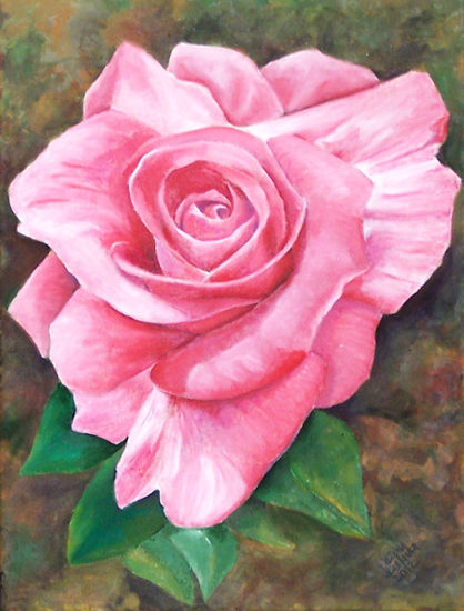 Rosa rosada Oil Canvas Floral Painting