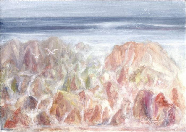 Piedras y Gaviotas Oil Others Marine Painting