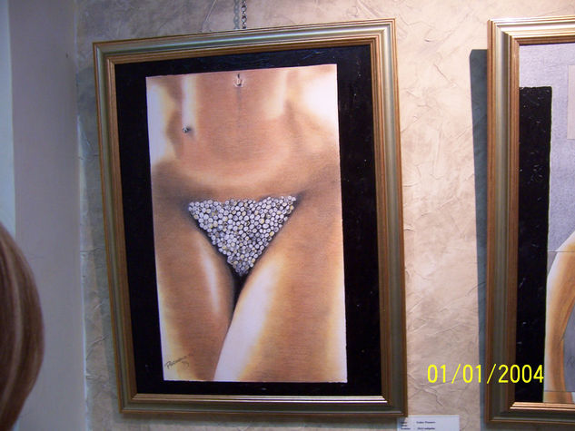 Pubis Pastel Card Nude Paintings