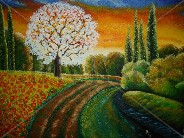 primavera en flor Oil Canvas Landscaping