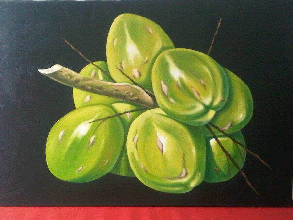 Racimo de cocos Oil Textile Still Life Paintings