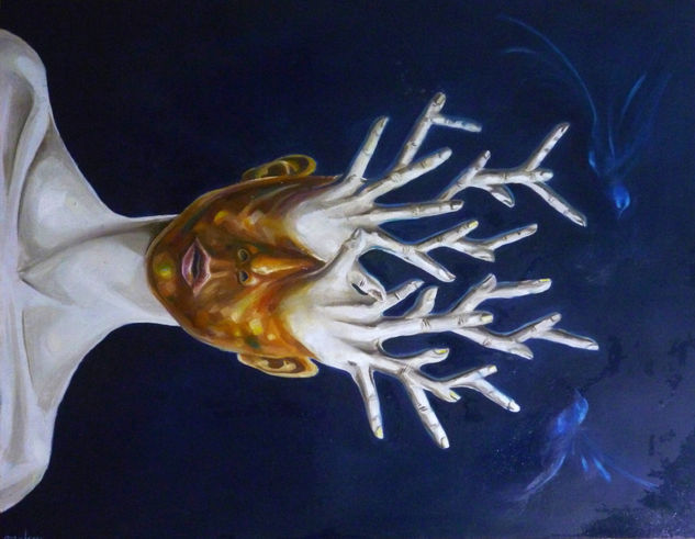 Raíces nocturnas Oil Panel Figure Painting