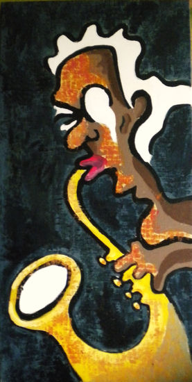 Saxofonista Acrylic Canvas Figure Painting