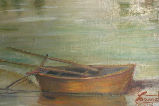 Barca en Coria Oil Canvas Marine Painting