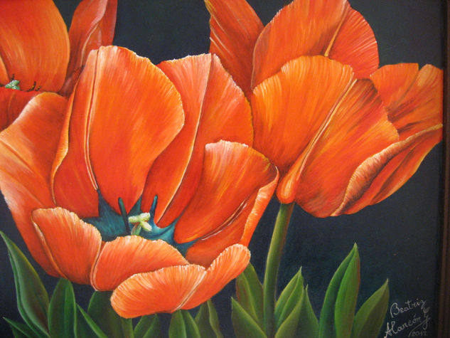 Poppies Oil Panel Floral Painting