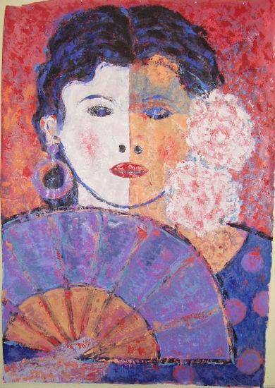 GITANA Mixed media Paper Figure Painting