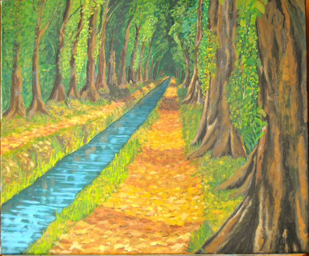 Acequia en verano Oil Canvas Landscaping