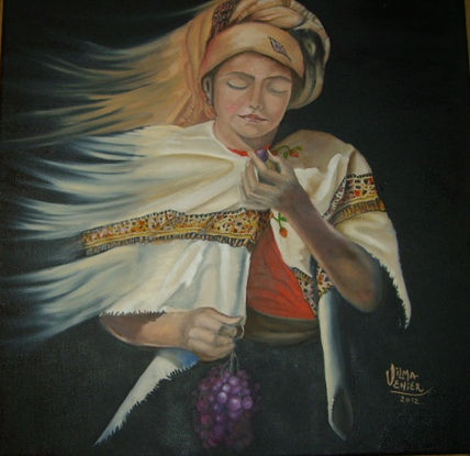 Mujer Etíope con Uvas