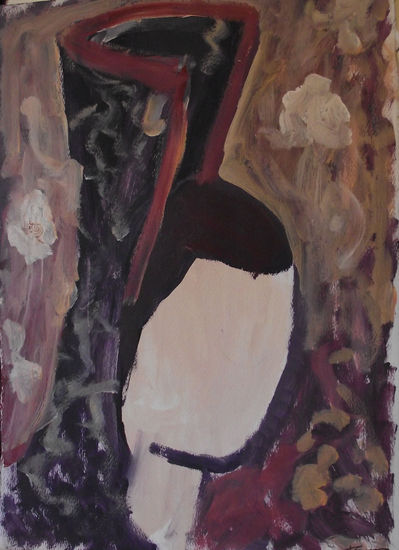 LA MANTILLA  I Mixed media Paper Figure Painting