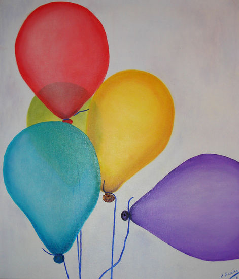 Globos Oil Canvas Figure Painting