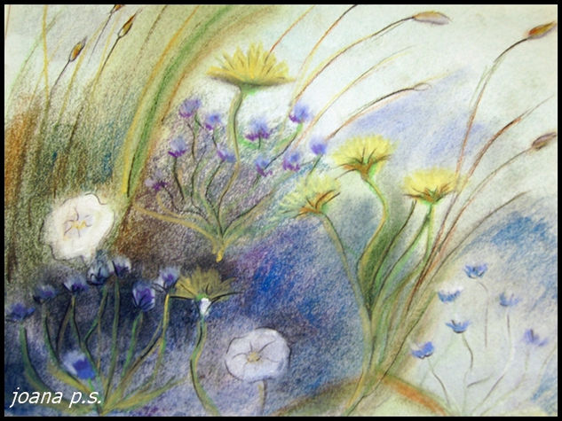 FLORECILLAS DEL CAMPO Pastel Paper Floral Painting