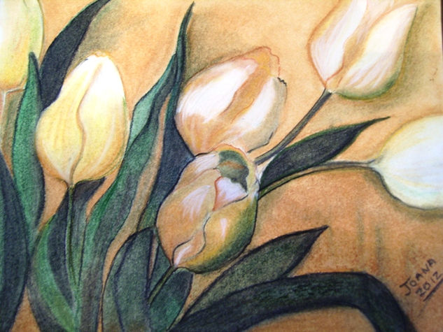 TULIPANES Pastel Paper Floral Painting