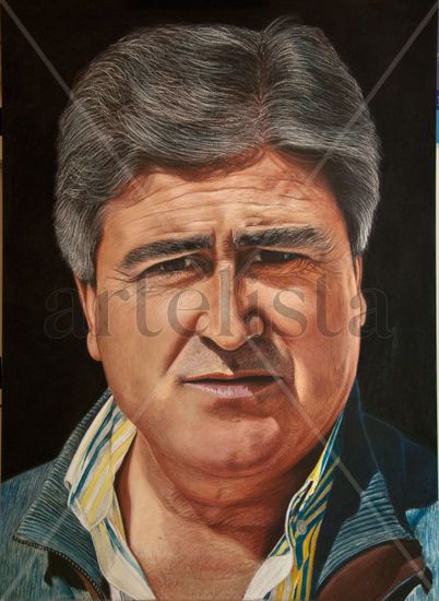 Paco Leal. Mil novecientos cincuenta y cuatro Pastel Panel Portrait