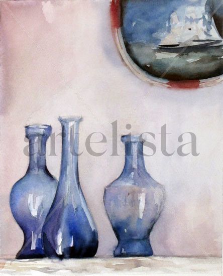 BODEGON CRISTAL Watercolour Paper Still Life Paintings