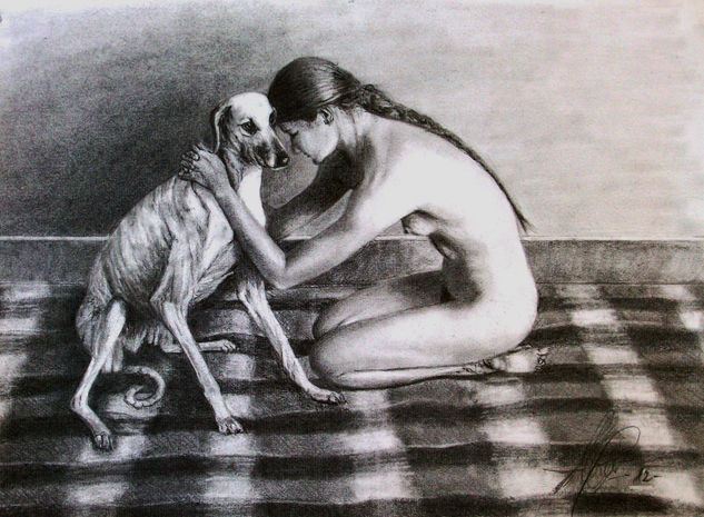 Mujer y galgo Pencil