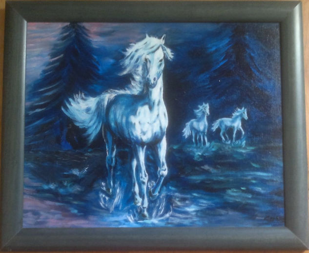 CABALLOS EN LA NOCHE Acrylic Panel Animals