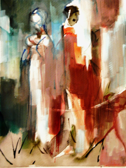 virgenes en el altar Acrylic Card Figure Painting